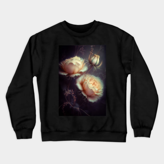 Iridescent pastel roses 9 Crewneck Sweatshirt by redwitchart